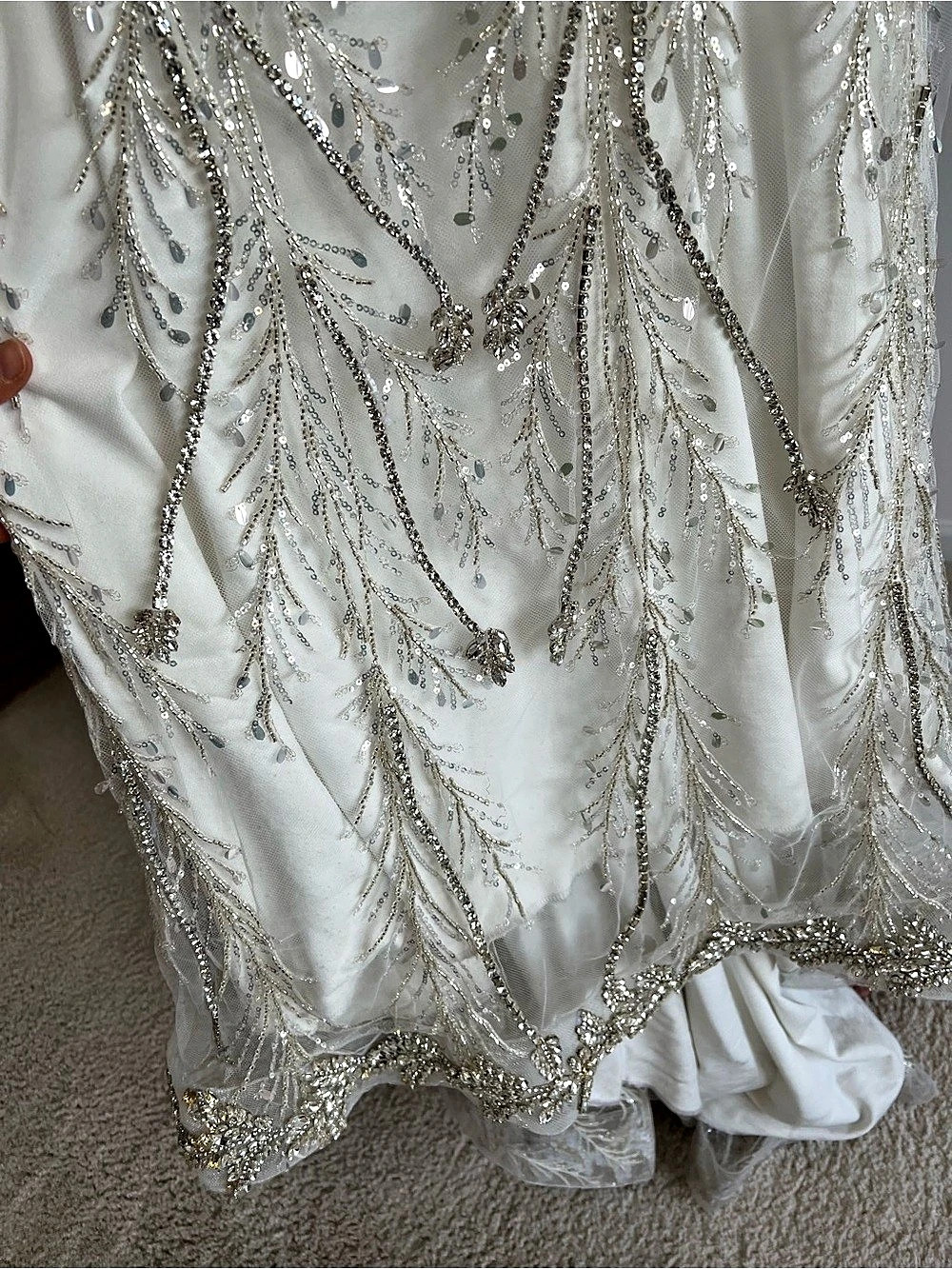 Vlora and Kaltrina Embellished wedding dress with heavy silver beading! - Picture 7 of 11